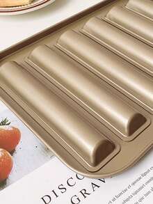 Japanese Non-Stick Finger Biscuit And Cake Mold, Madeleine And Eclair Baking Pan Set For Home Use, 6-Cavity - 6-piece Fenanger Baking Tray, Gold - View 11