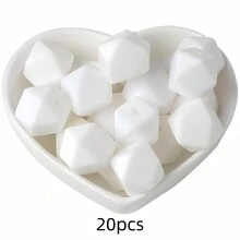 20顆 14mm 六角形矽膠散珠吊飾，適用於項鍊、手鍊 DIY 手作、鑰匙圈製作配件 - 珠 - 查看 32