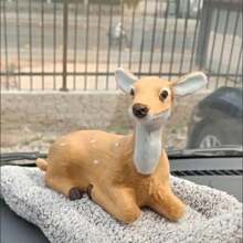 1 件逼真毛绒鹿靠垫汽车装饰饰品