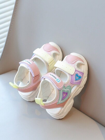 2025 Summer New Style Kids Sandals, Girls Soft Bottom Non-Slip Peach Color Beach Sandals
