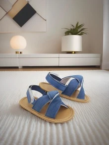 1 par Sandalias modernas y cómodas con diseño de mariposa para bebés, adecuadas para el verano - Azul - Ver 4