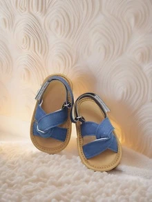 1 par Sandalias modernas y cómodas con diseño de mariposa para bebés, adecuadas para el verano - Azul - Ver 6