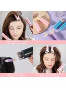 4入裝女用髮量增升髮夾，髮根增量髮夾，不需熱力打造立體蓬鬆髮根，隱形且可自行DIY塑造，即時打造瀏海造型工具 - 彩色 - 查看 5