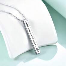 Christian Bible Verse Bar Necklaces For Women,  Faith Inspirational Birthday Jewelry Gift - Silver - View 1