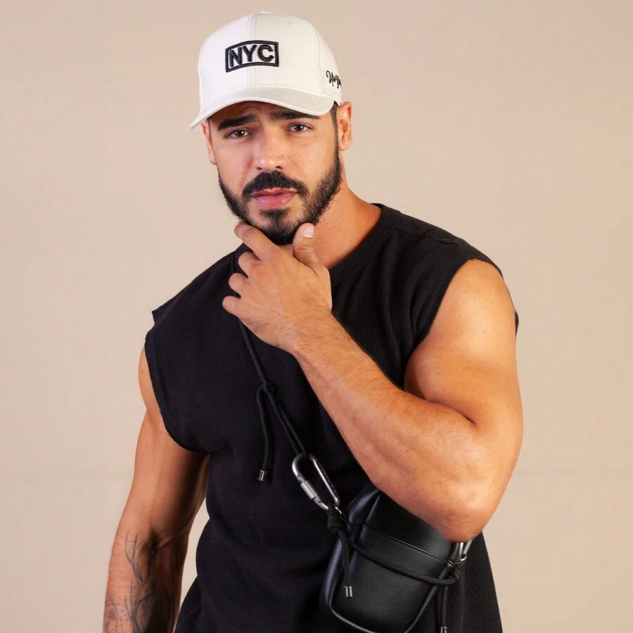 Men Baseball Cap - 米色 - 查看 1