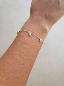 Pulseira Ponto De Luz Feminina Zircônia Branca Prata 925