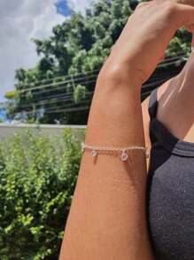 Pulseira Ponto De Luz Feminina Zircônia Branca Prata 925