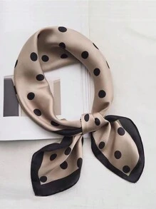 1pc Women's Summer Scarf With Polka Dot Pattern, Versatile Artistic Small Square Scarf With Multiple Wearing Styles, Casual Shawl Suitable For Everyday Use Bandana,Hair Band,Head Band Ideal For Dressing Up Your Look - Multicolor - View 9