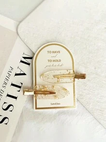 DIYPLUS 2pcs/4pcs Set Glittery Gold Bridal Hair Clips, Perfect Engagement/Wedding Gift, Includes Card Paper (Gold Color) Claw Clips Hair Claws Hair Barrettes