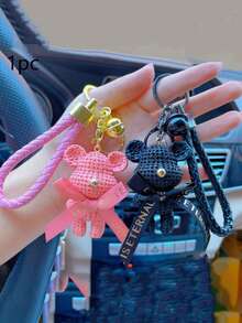 1 Móc khóa hình chú gấu dễ thương, phụ kiện ba lô và túi xách hoàn hảo dành cho nữ! Móc khóa xe búp bê nhựa hoạt hình, mặt dây chuyền túi búp bê gấu thời trang và dễ thương - Nhiều màu - Xem 7