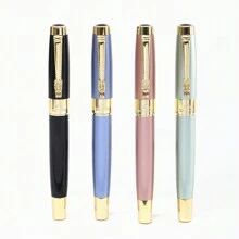 1 Bút Máy Cao Cấp Rồng 0.5Mm Thanh Lịch-Bút Máy Kẹp Vàng A8025, Quà Tặng Điều Hành Hoàn Hảo Cho Nam Và Nữ, Lý Tưởng Cho Trường Học & Sử Dụng Văn Phòng - Xanh đậm - Xem 5