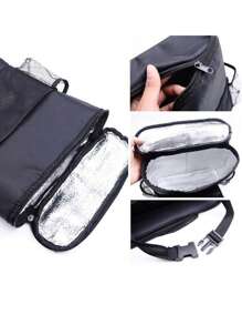 1pc-Black Car Seat Back Storage Bag With Thermal Insulation And Cold Insulation - Rear Seat Storage Bag - Multi-Pocket Travel Storage Bag, Storage Bag For Storing Items When Traveling, Multi-Functional Storage Bag, Suitable For Driving And Traveling By Car, Can Be Stored At Home And In The Bedroom, Convenient Store Things And Save Space