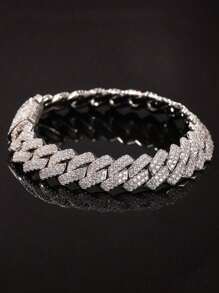 CVNANA 1pc Mode Hip Hop Männer Kette Armband Flip Box Schnalle Armband Hip Hop Armband - Silber - Übersicht 12