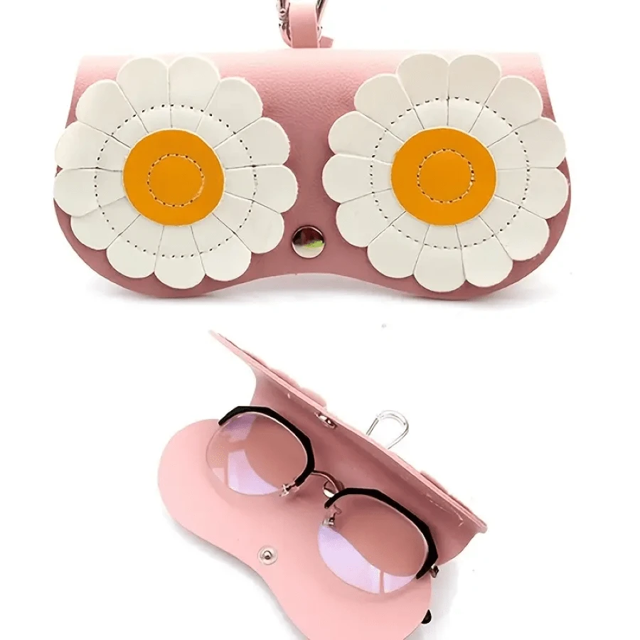 Women's Eyeglass Case Snap Closure Design Prevent Scratch Leather