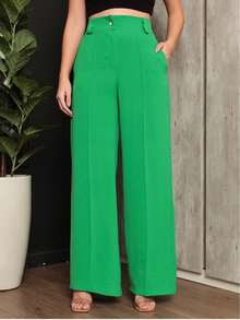 Women Pants - 綠色 - 查看 5