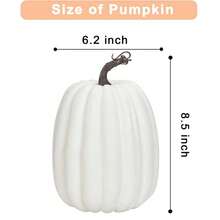 8 Inch Large Orange Fake Pumpkins For Decorating - 2PCS Big Decorative Foam Pumpkins For Fall Decor, Artificial Plastic Pumpkins Perfect For Halloween Decor Thanksgiving Table Decor - Multicolor - View 2