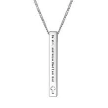 Christian Bible Verse Bar Necklaces For Women,  Faith Inspirational Birthday Jewelry Gift - Silver - View 12
