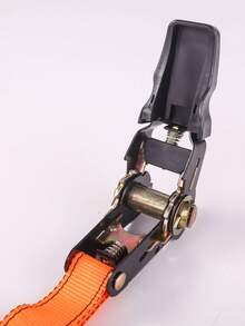 faming Cargo Binding With Ratchet Rope Tightener Orange Belt Steel Hook 2.5CM Wide 3 Meters Long Polyester Checked Goods Fixed Rope Withstand 800 Pounds Lock Is Not Loose Load Strap Rubber-Coated Handle - Orange - View 5