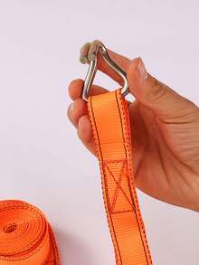 faming Cargo Binding With Ratchet Rope Tightener Orange Belt Steel Hook 2.5CM Wide 3 Meters Long Polyester Checked Goods Fixed Rope Withstand 800 Pounds Lock Is Not Loose Load Strap Rubber-Coated Handle - Orange - View 8