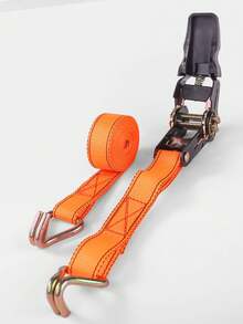 faming Cargo Binding With Ratchet Rope Tightener Orange Belt Steel Hook 2.5CM Wide 3 Meters Long Polyester Checked Goods Fixed Rope Withstand 800 Pounds Lock Is Not Loose Load Strap Rubber-Coated Handle - Orange - View 3