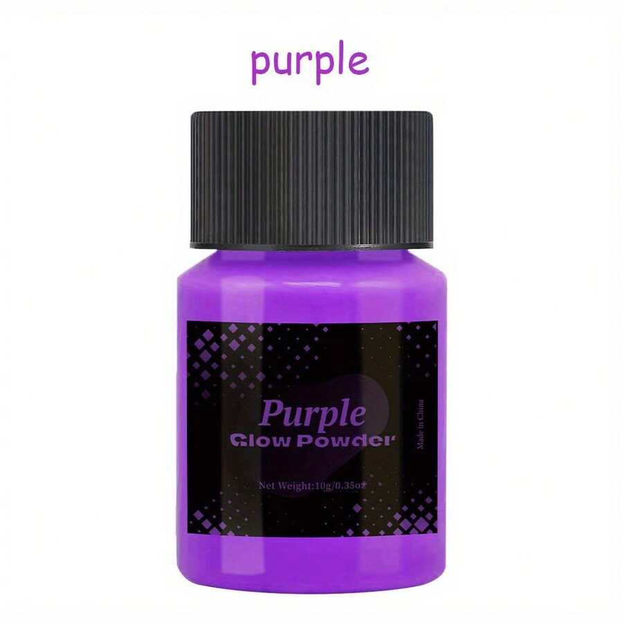 6色螢光粉末 - 螢光丙烯酸雲母粉，環氧樹脂染料發光顏料粉末，螢光黑光UV顏料，安全和持久適用於美術、DIY藝術、環氧樹脂顏料、DIY工藝和主題派對的使用 - 紫色 - 查看 1