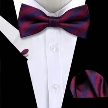 Set di cravatta, fazzoletto da taschino e gemelli, Combo di accessori di moda in stile britannico multicolore per uomini d'affari, incontri d'affari e matrimoni - Multicolore - Visualizzare 33