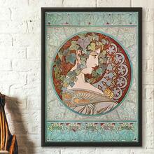 GJCD 1 Áp Phích In Hình Alphonse Mucha, Áp Phích Theo Phong Cách Tân Nghệ Thuật, Giấy In Ảnh Tranh Nghệ Thuật Treo Tường, Hình In Thẩm Mỹ Cổ Điển, Trang Trí Lãng Mạn, Tranh Treo Tường Tác Phẩm Nghệ Thuật Retro Cho Phòng Khách Phòng Ngủ Văn Phòng Nhà Bếp Phòng Trưng Bày Hành Lang Trang Trí Tường Nhà, Không Gọng - Nhiều màu - Xem 12