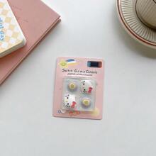 4pcs/Set Cute Hreat Compatible With Switch Rocker Cap Multifunctional NS Handle Silicone Rocker Protective Cover Adapted To OLED Switch Birthday Christmas Gift For Youth Game Lovers