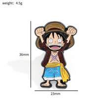 ONE PIECE Juego de 3 piezas de broches de personajes de dibujos animados de la serie ONE PIECE, pasadores de solapa esmaltados elegantes como accesorios de joyería para mochila, camisa y regalo