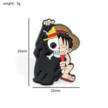 ONE PIECE Juego de 3 piezas de broches de personajes de dibujos animados de la serie ONE PIECE, pasadores de solapa esmaltados elegantes como accesorios de joyería para mochila, camisa y regalo