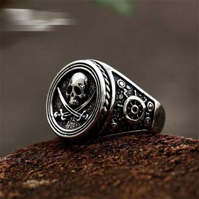 1pc Titanium Steel Devil Head Fashion Ring For Women And Men