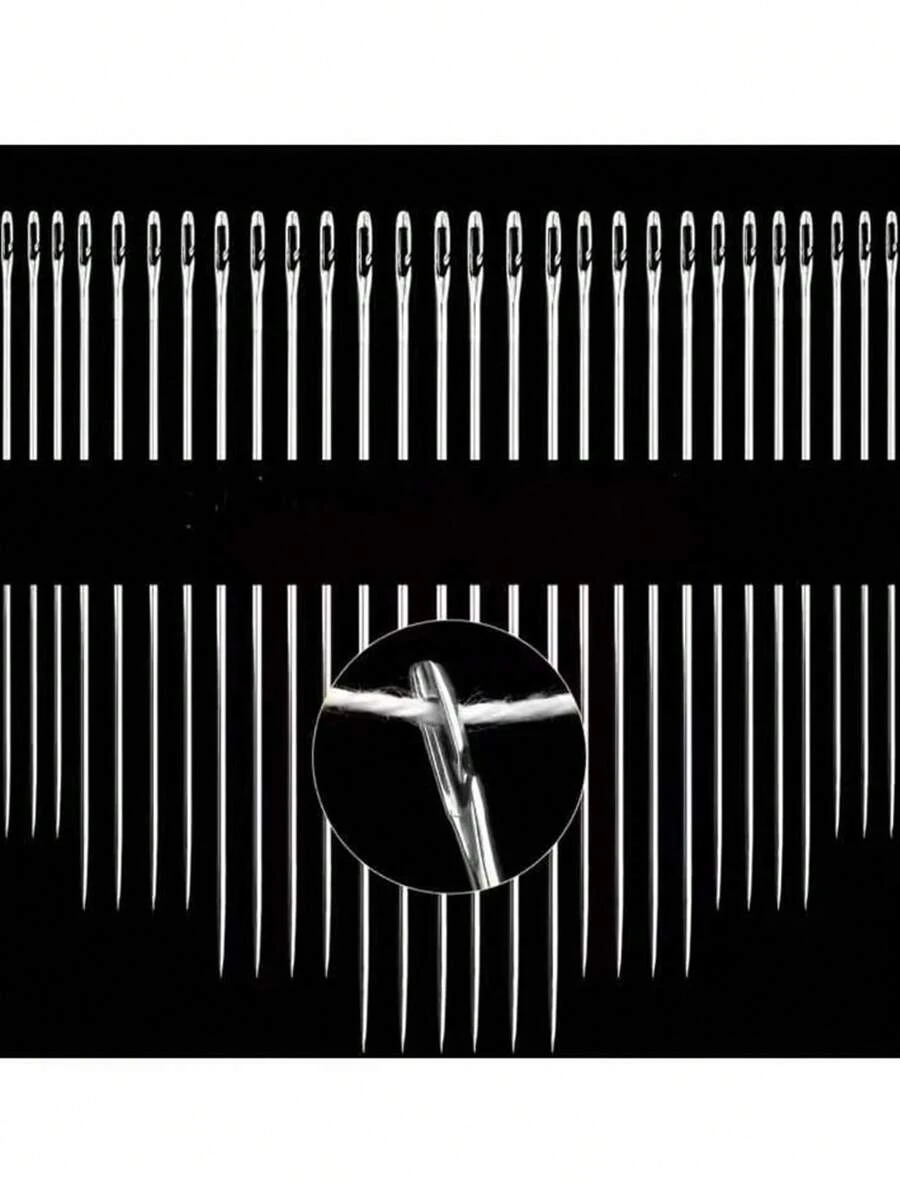 Home Sewing Needle And Thread Box With 12pcs Easy Threading Needles, No