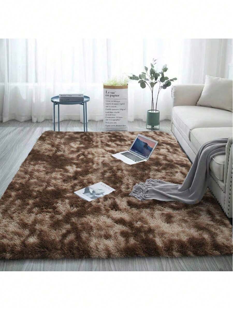 Alfombra Decorativa 150 X 200 Cm Sala De Estar Y Dormitorio - Marrón - Ver 1