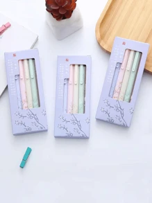 1盒6入組按壓式筆，高級ST筆尖，適用於學生、辦公室、簽名、考試 - 彩色 - 查看 1