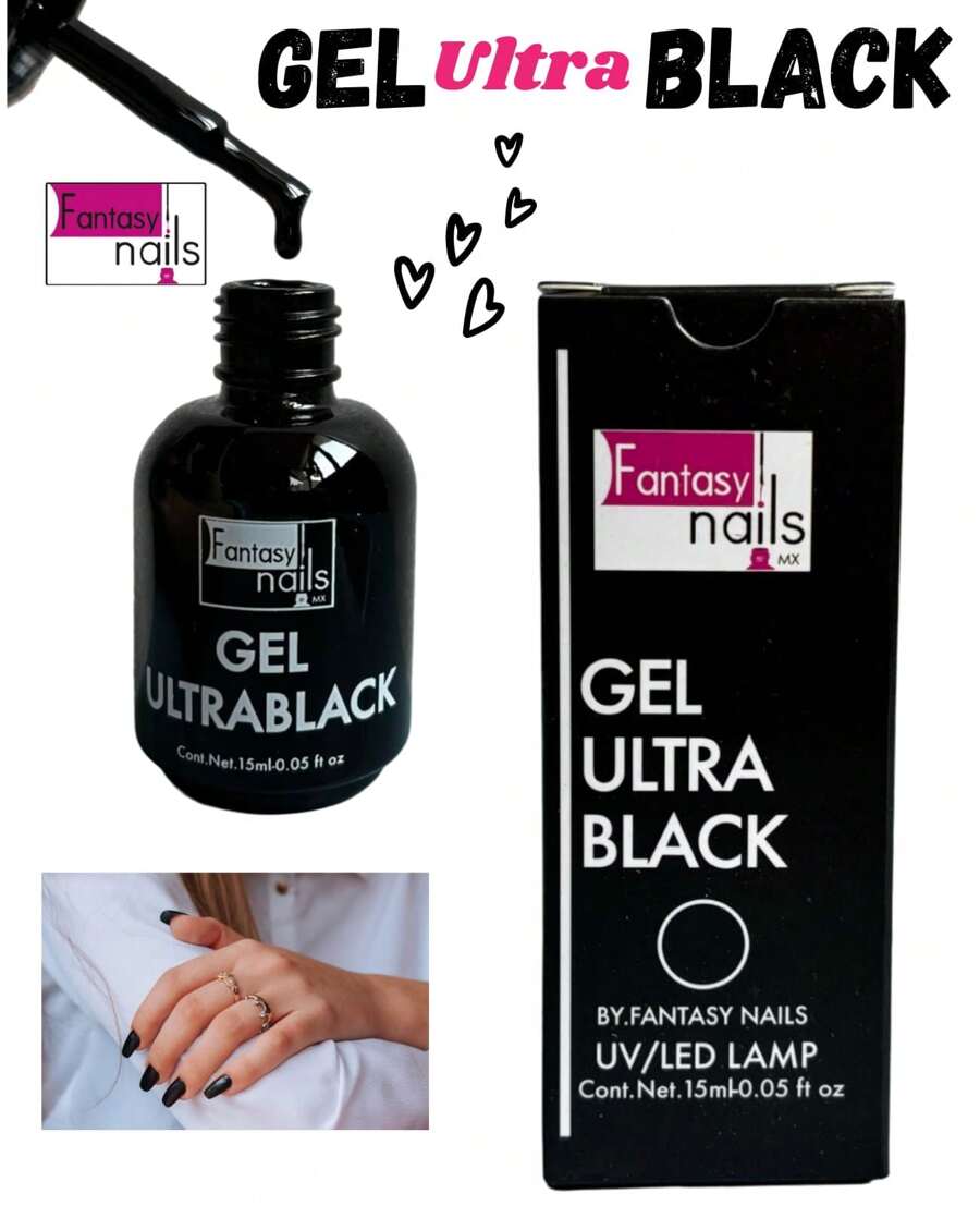 ULTRA BLACK GEL POLISH DRYING IN GELISH LAMP - FANTASY NAILS - 黑色 - 查看 1