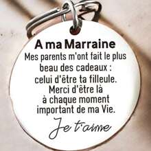 1pc Mother's Day Gift For French Moms, Keychain Ideal For Thanksgiving, Christmas, Godmother, Birthday And Women's Day Car Accessories Bag Charm School Letter Bag Accessories Lanyards With Id Holder Car Accessories Bag Charms - Silver - View 4