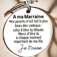 1pc Mother's Day Gift For French Moms, Keychain Ideal For Thanksgiving, Christmas, Godmother, Birthday And Women's Day Car Accessories Bag Charm School Letter Bag Accessories Lanyards With Id Holder Car Accessories Bag Charms - Silver - View 3