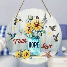 1 Biển Hiệu Vòng Tròn Bằng Gỗ, Mảng Gỗ Tròn Kiểu Cổ, Trang Trí Treo Tường Cho Phòng Trẻ Em, Biển Hiệu Trang Trí Ngày Lễ & Trang Trại (8 Inch*8 Inch*20cm*20cm) - Nhiều màu1 - Xem 3