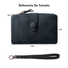 Cartera De Pu De Pequeña Plegable Con Ranura Tarjeta - Negro - Ver 3