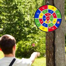 1套11英寸飛鏢板套裝，附有6支飛鏢和1個掛鉤，適用於室內和室外親子娛樂遊戲，開學禮物給學生 - 藍色 - 查看 4