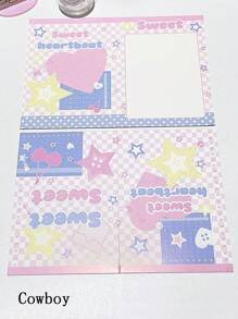 10PCS Korean Ins Fashion Cute 3-Inch Photo Card Back Card Foldable Card Holder Original Ins Folding Card Packaging Material Card Set Card Delivery Message Card Gift Packaging Card Greeting Card Campus Supplies Student Stationery,Funny,Gift Card Back To School,Valentine,Wedding,Mother's Day,Mom's Gift,Back To School,School Supplies - Multicolor - View 2