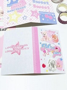 10PCS Korean Ins Fashion Cute 3-Inch Photo Card Back Card Foldable Card Holder Original Ins Folding Card Packaging Material Card Set Card Delivery Message Card Gift Packaging Card Greeting Card Campus Supplies Student Stationery,Funny,Gift Card Back To School,Valentine,Wedding,Mother's Day,Mom's Gift,Back To School,School Supplies - Multicolor - View 5