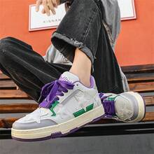 男士星星圖案時尚運動鞋，校園風格休閒運動鞋 - 紫色 - 查看 9