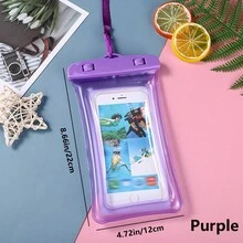 1入通用海灘游泳池防水手機袋，手機防水防塵袋，通用手機保護袋，透明保護袋，配實色，適用於沖涼、戶外活動、漂流、游泳、潛水、泳池、浴室、手機保護袋-保護您手機不受水損 - 彩色 - 查看 5