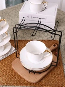 1pc, Multipurpose Iron Art Cup Holder, Coffee Mug Rack For Countertop With 6 Hooks, Coffee Mug Holder Organizer, Display Stand For Home, Kitchen, Office, Meeting Room, Coffee Bar Cup Holder - Multicolor - View 3