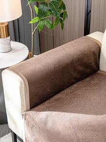 1 pieza Funda de sofá Jaquard de chenilla de color café para sofás de 1/2/3/4 plazas, cubierta de respaldo, cubierta de cojín del asiento, cubierta de descansabrazos, universal para todas las temporadas