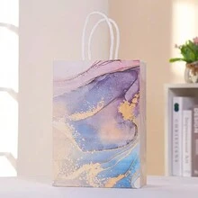 10pcs Marble Gift Bag - Perfect For Party Gifts And Decor - Marble Paper Bag - View 3