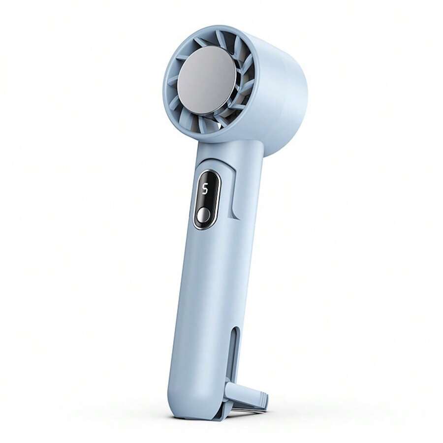 Qualitell Type-C 充電4000mAh TEC 冷卻系統5 檔風速LED 顯示可折疊2 種顏色手持/桌面空氣冷卻風扇手機充電器組合可攜式冷卻風扇