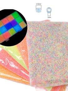 4200 Cái/gói 6 Màu 2.5 Mm Phát Sáng Kính Đính Hạt Phát Sáng Rời Không Gian Siêu Tốc Hạt Cho DIY Trang Sức Làm Vòng Cổ phụ Kiện Làm Vòng Tay - Nhiều màu - Xem 4