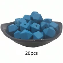 20顆 14mm 六角形矽膠散珠吊飾，適用於項鍊、手鍊 DIY 手作、鑰匙圈製作配件 - 珠 - 查看 13